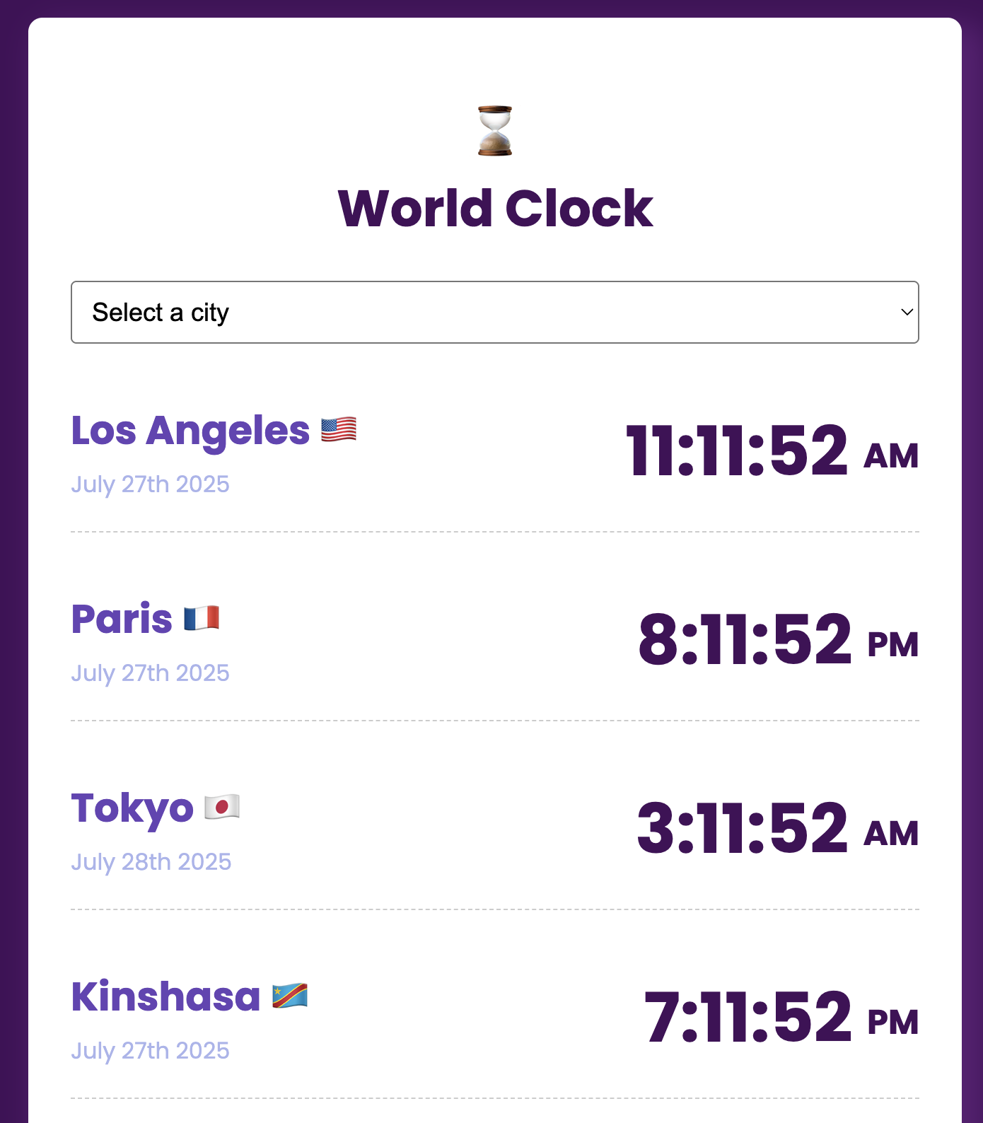 world clock